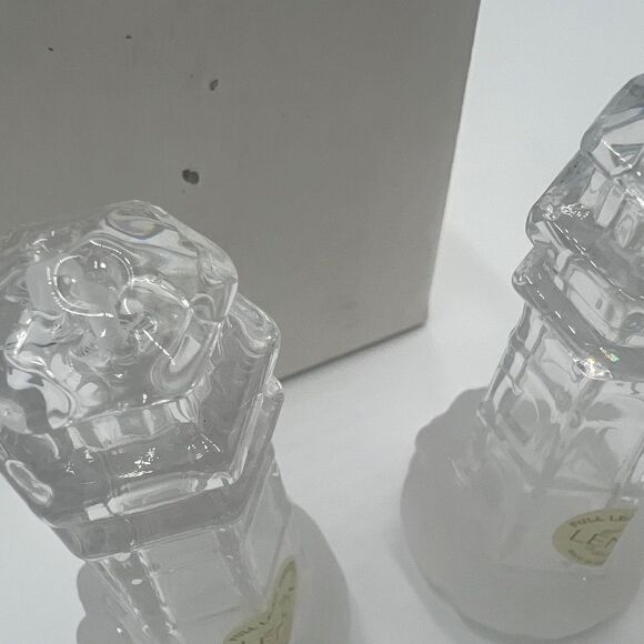 Lenox Crystal Lighthouse Salt and Pepper Shakers with Box - Picture 3 of 7